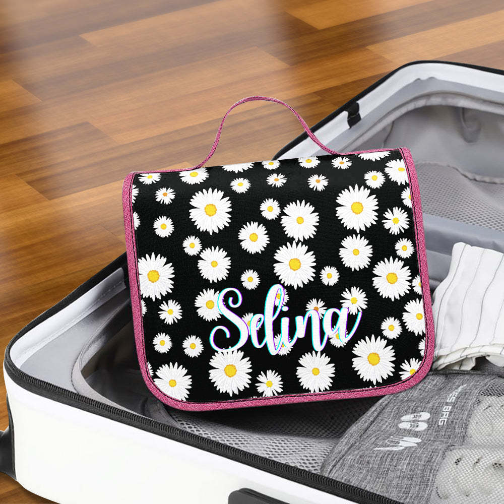 Custom Hanging Toiletry Bag Personalized Little Daisy Cosmetic Makeup Travel Organizer for Men and Women - Get Photo Blanket