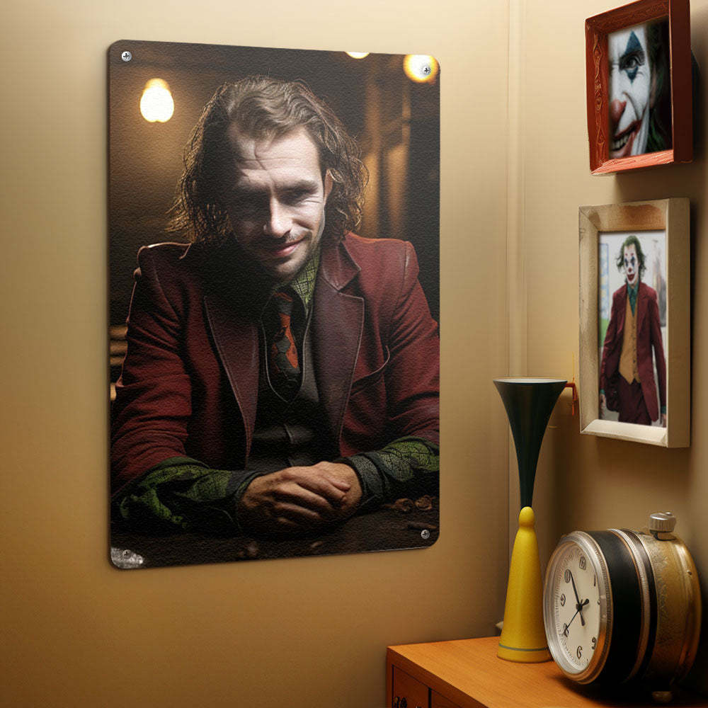 Custom Face Joker Metal Poster Personalized Photo Portrait Gifts for Him - Get Photo Blanket