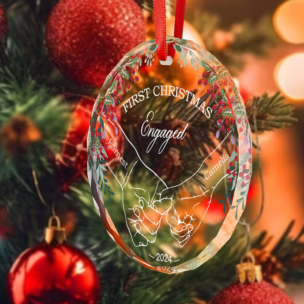Personalized Holding Hands Ornament First Christmas Ornament Gift for Couple - Get Photo Blanket