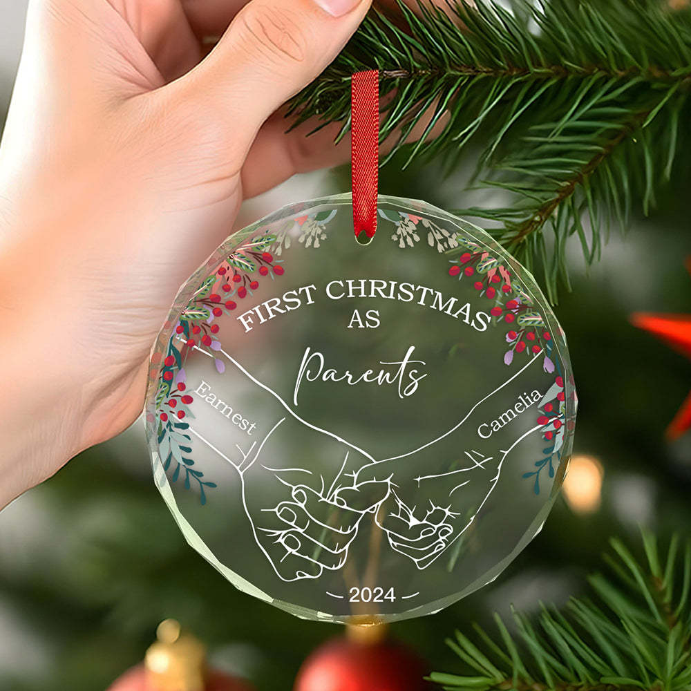 Personalized Holding Hands Ornament First Christmas Ornament Gift for Couple - Get Photo Blanket