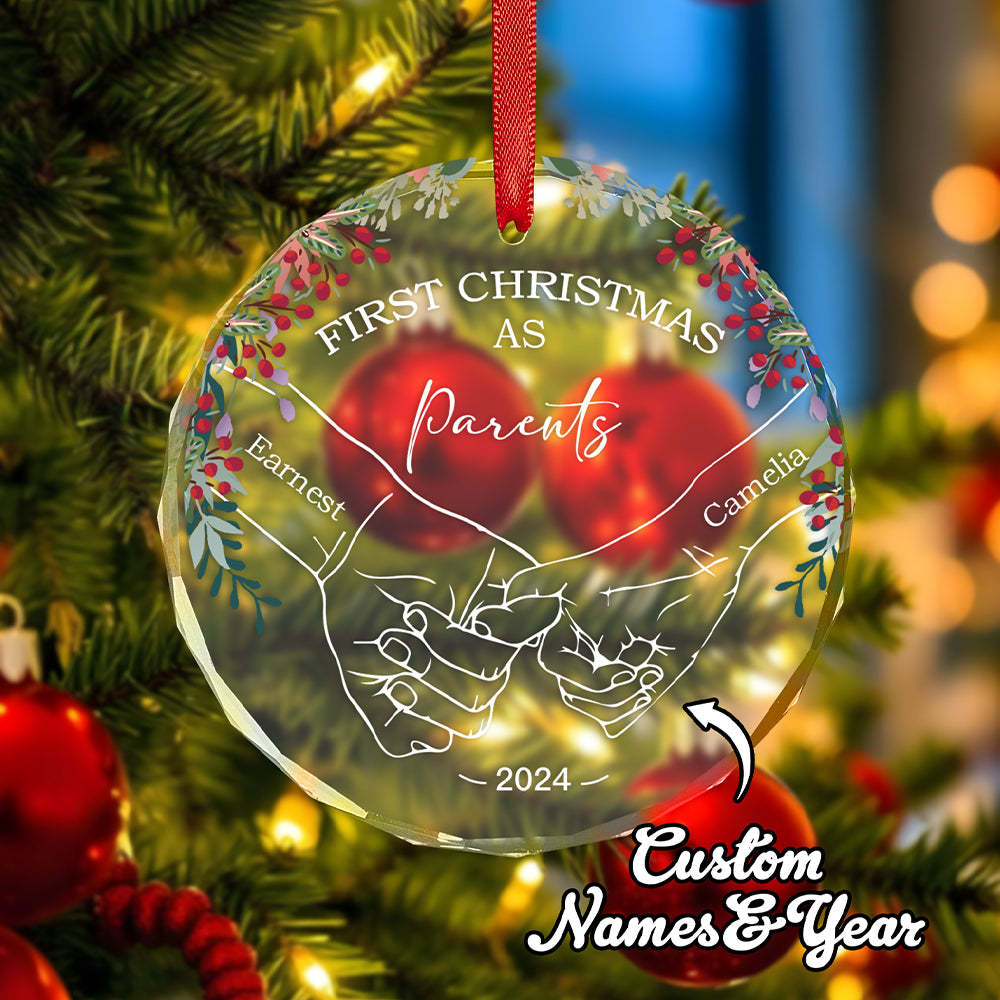 Personalized Holding Hands Ornament First Christmas Ornament Gift for Couple - Get Photo Blanket
