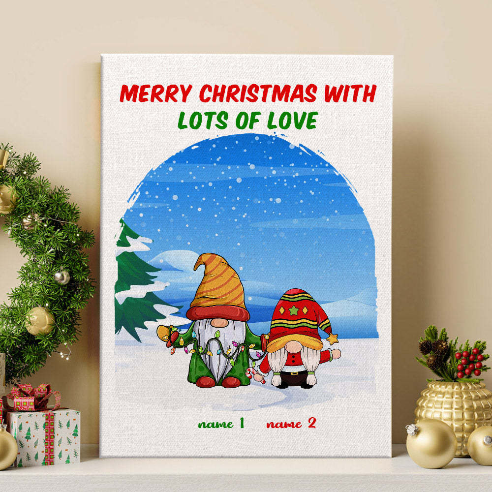 Custom Gnome Family Clip Art Personalized Name Cartoon Christmas Gifts Plaque Frame Table Decor - Get Photo Blanket