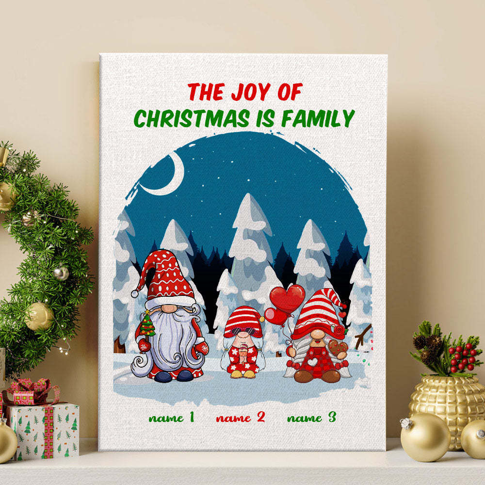 Custom Gnome Family Clip Art Personalized Name Cartoon Christmas Gifts Plaque Frame Table Decor - Get Photo Blanket