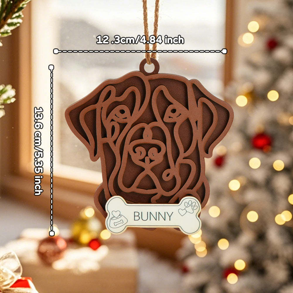 Personalized Line Art Dog with Name Christmas Ornament Christmas Gift for Dog Lover - Get Photo Blanket