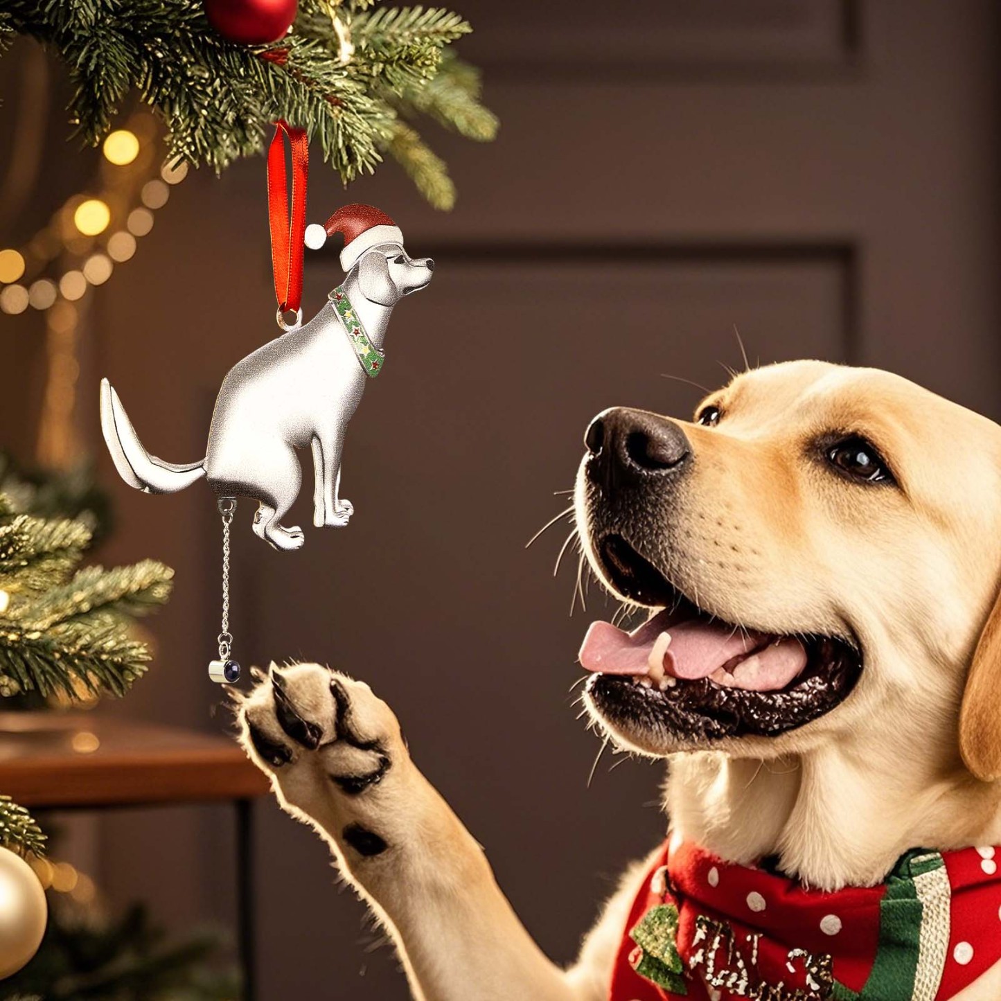 Personalized Projection Photo Christmas Ornament Funny Dog Ornament Gifts for Pet Lovers - Get Photo Blanket