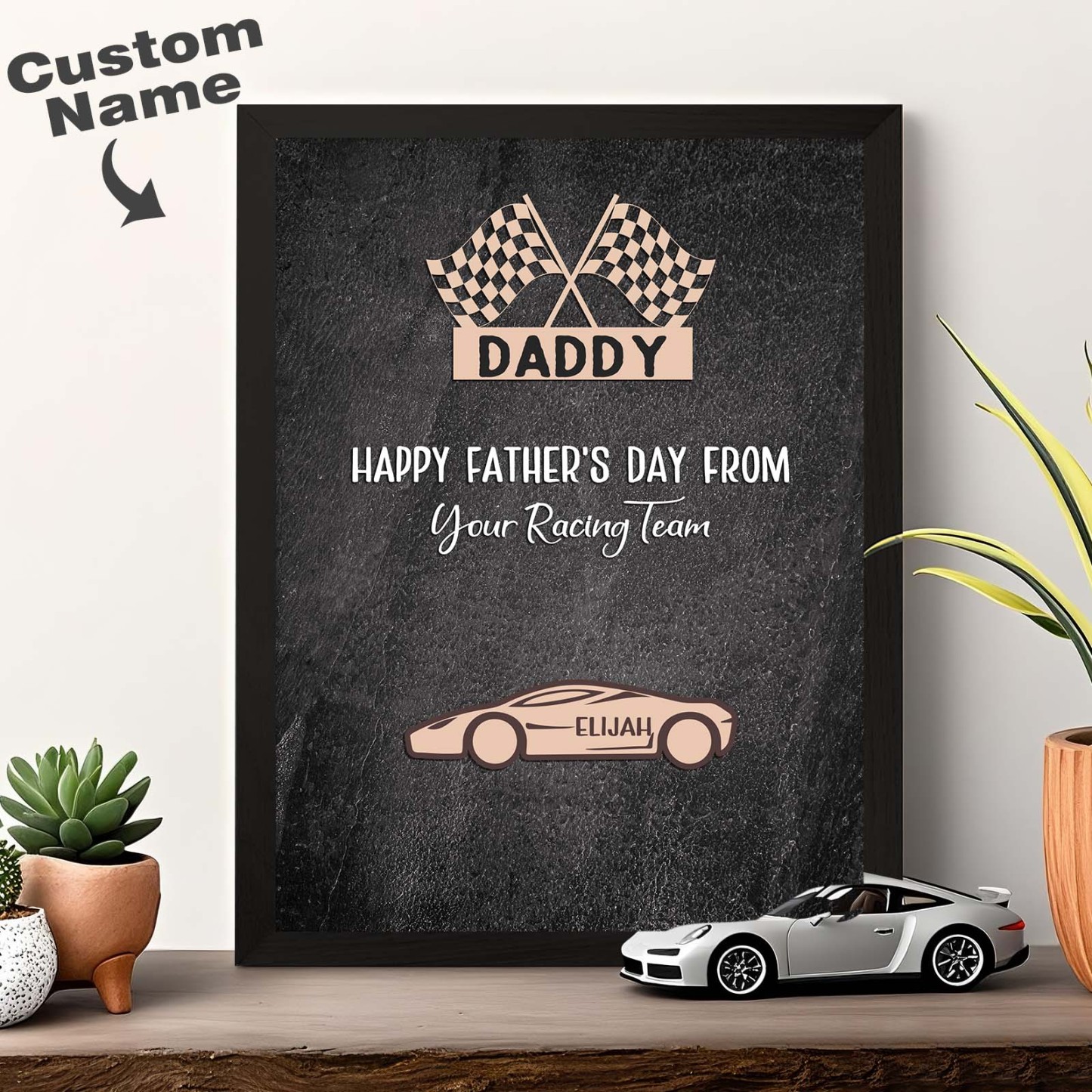 Personalized Kids Name Racing Wooden Plaque Your Racing Team Father's Day Gifts