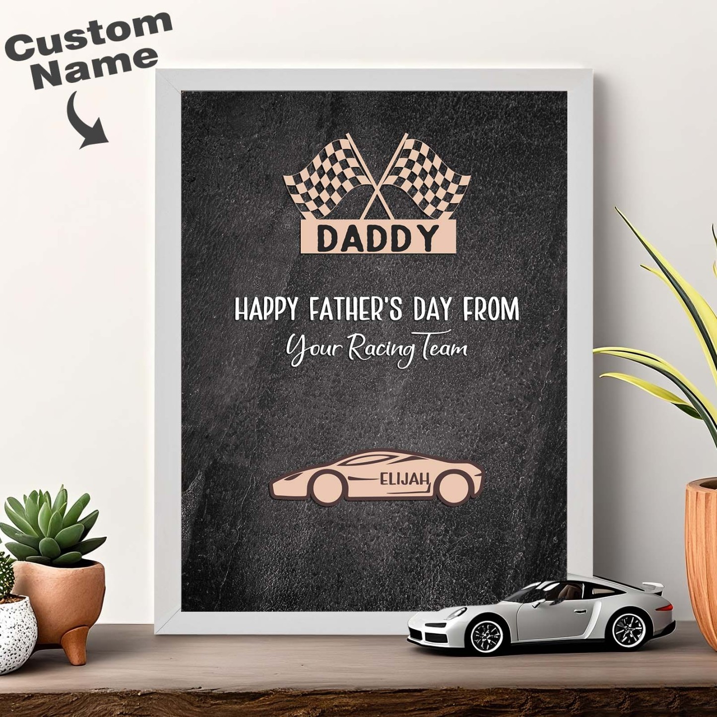 Personalized Kids Name Racing Wooden Plaque Your Racing Team Father's Day Gifts