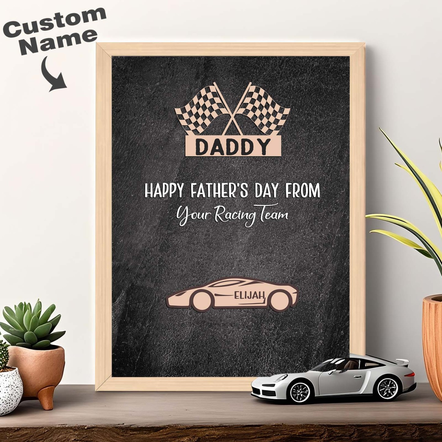 Personalized Kids Name Racing Wooden Plaque Your Racing Team Father's Day Gifts