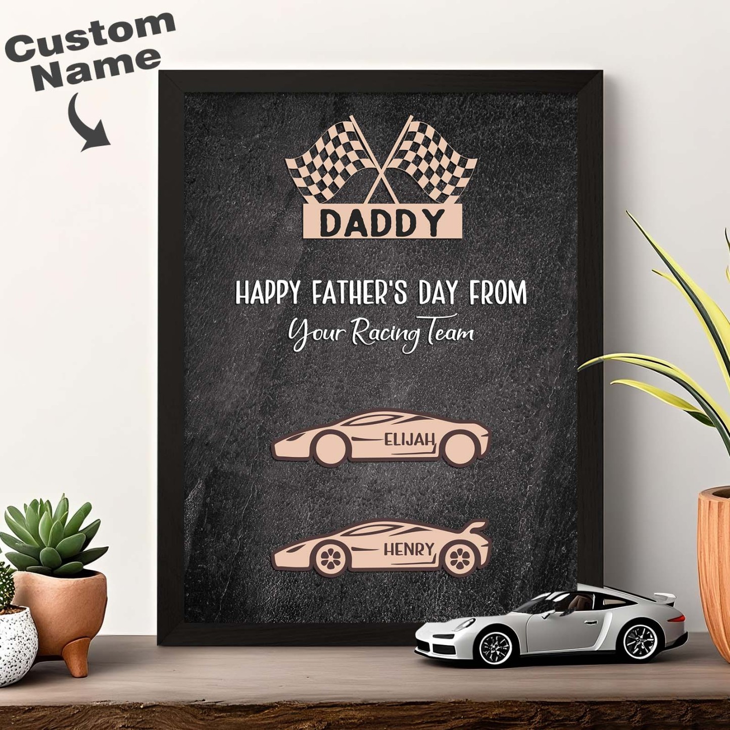 Personalized Kids Name Racing Wooden Plaque Your Racing Team Father's Day Gifts