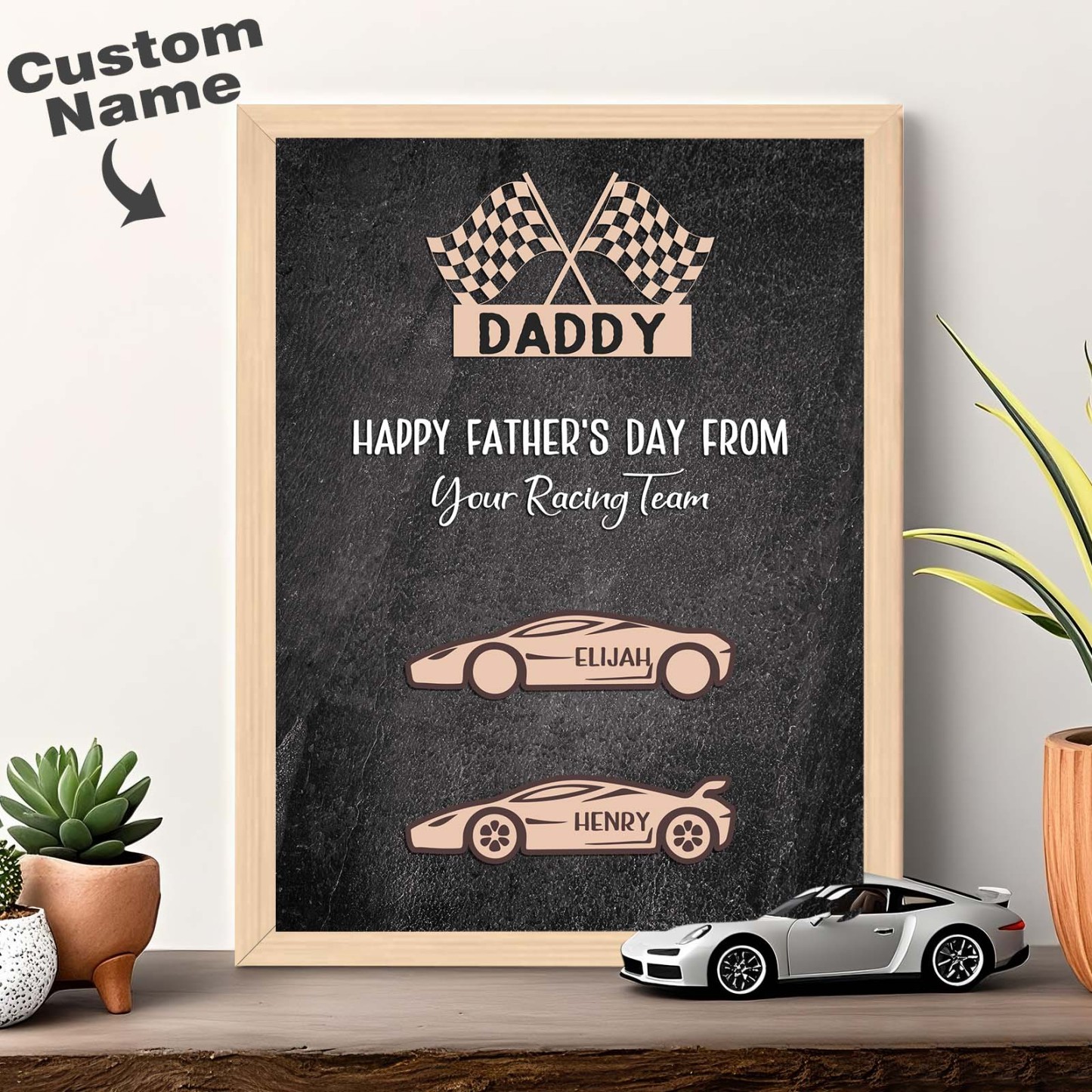 Personalized Kids Name Racing Wooden Plaque Your Racing Team Father's Day Gifts