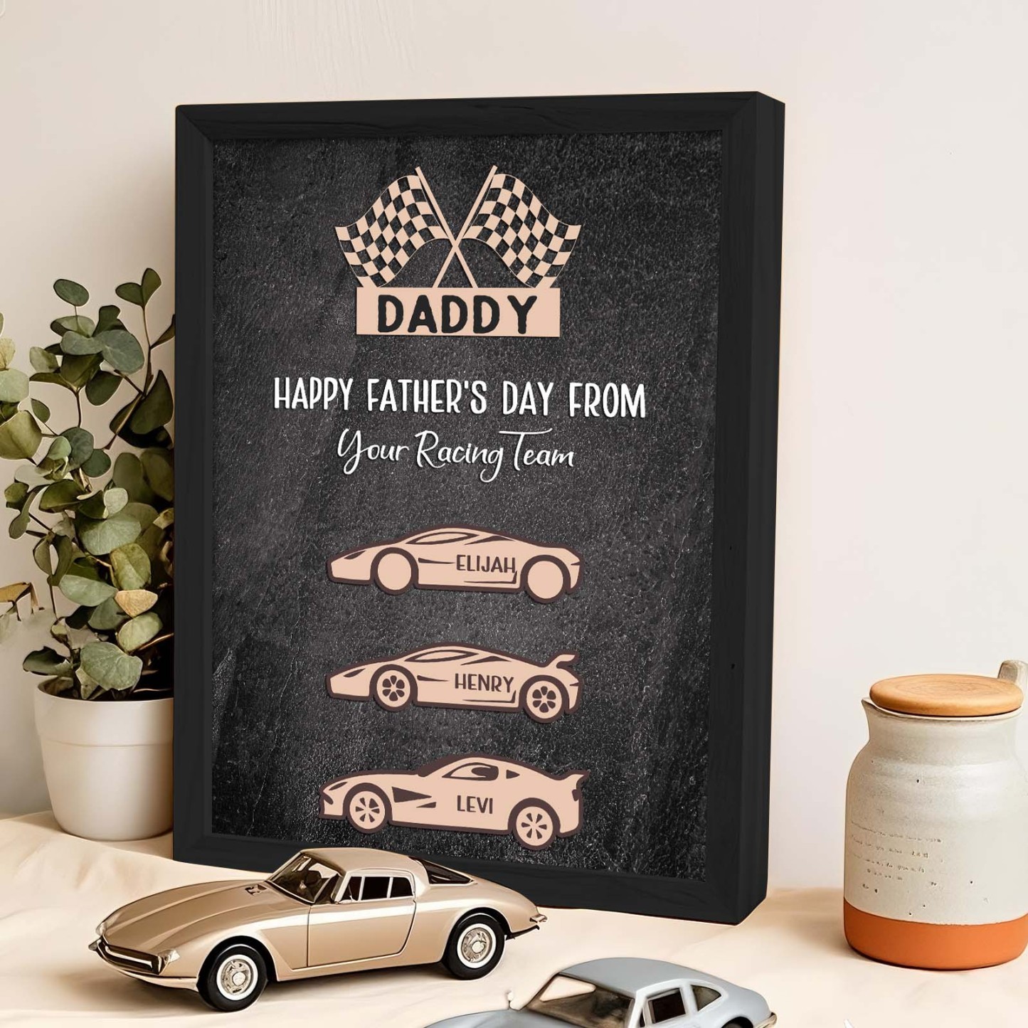 Personalized Kids Name Racing Wooden Plaque Your Racing Team Father's Day Gifts