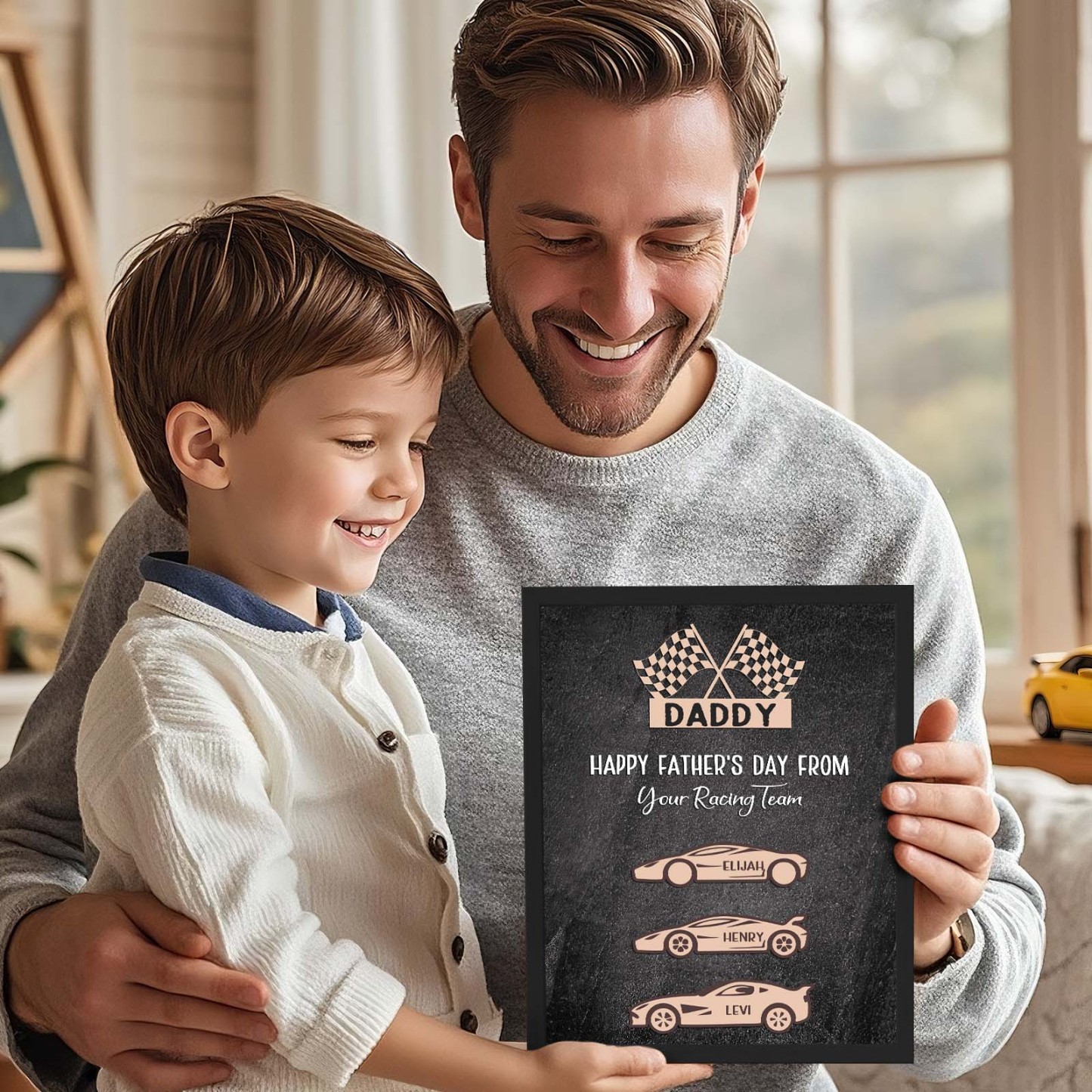 Personalized Kids Name Racing Wooden Plaque Your Racing Team Father's Day Gifts