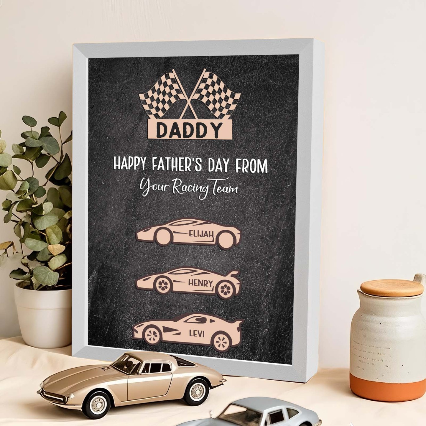 Personalized Kids Name Racing Wooden Plaque Your Racing Team Father's Day Gifts
