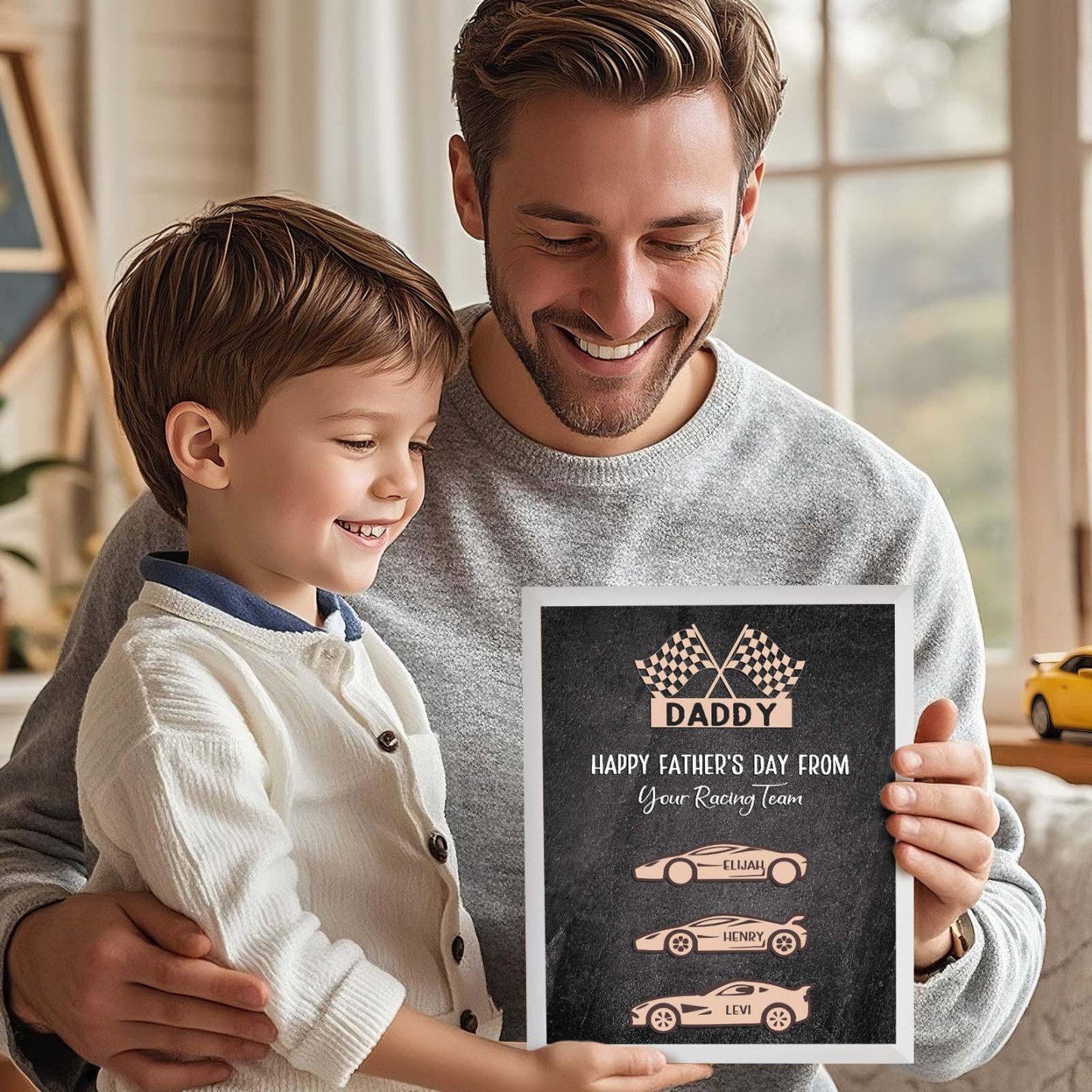 Personalized Kids Name Racing Wooden Plaque Your Racing Team Father's Day Gifts