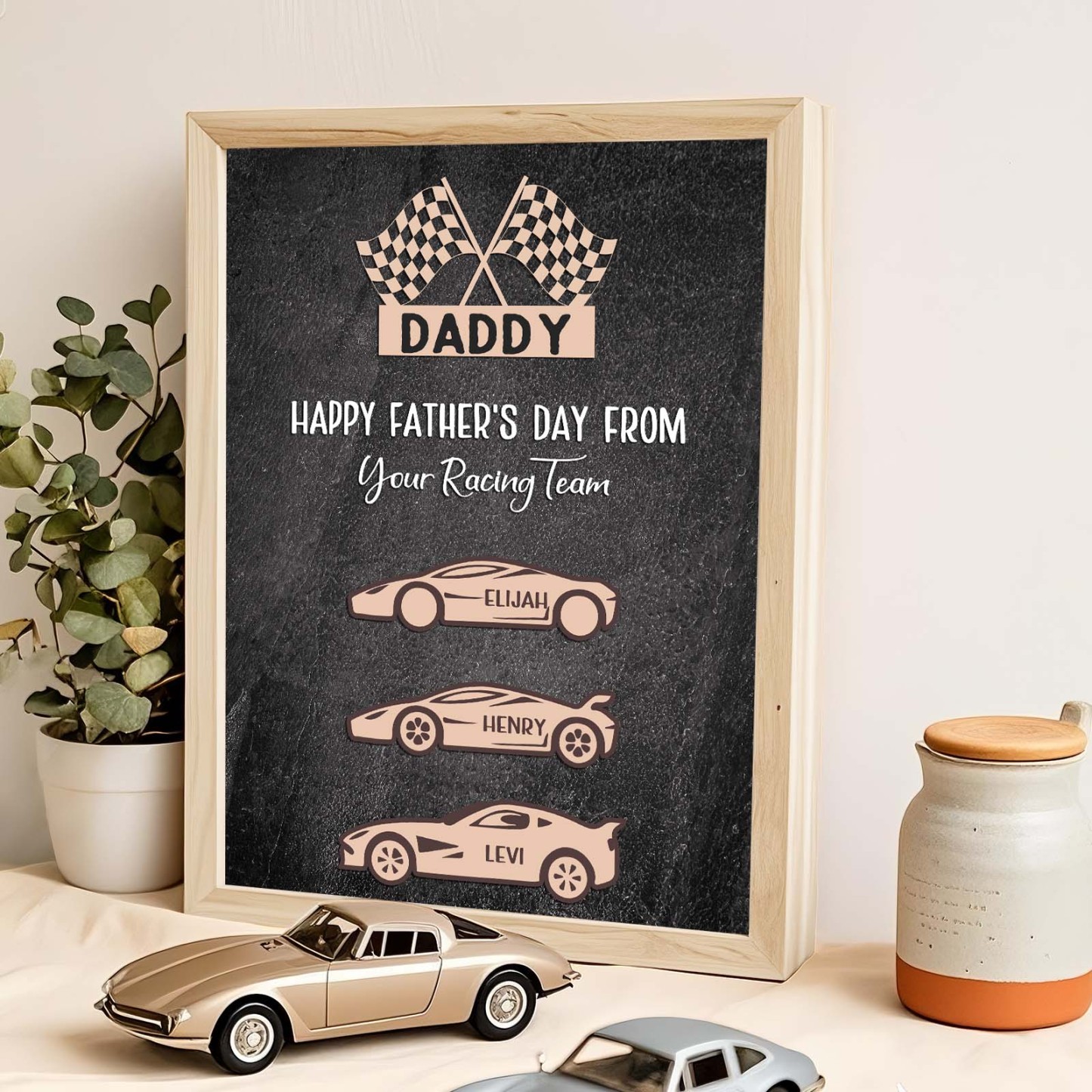 Personalized Kids Name Racing Wooden Plaque Your Racing Team Father's Day Gifts