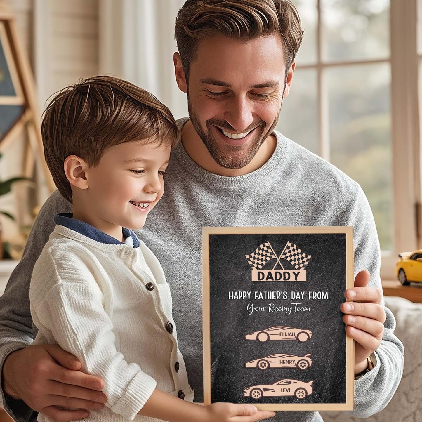 Personalized Kids Name Racing Wooden Plaque Your Racing Team Father's Day Gifts
