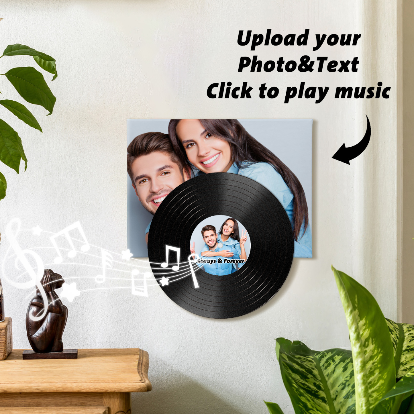Custom Vinyl Record Wall Art Self-Expression Through Personalized Portrait Turn Your Image into Music Wall Art for You Gift to Yourself in Style