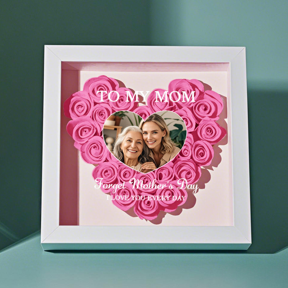 Mom Gift I Love You Every Day - Personalized Flower Shadow Box