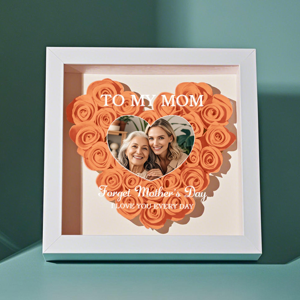 Mom Gift I Love You Every Day - Personalized Flower Shadow Box