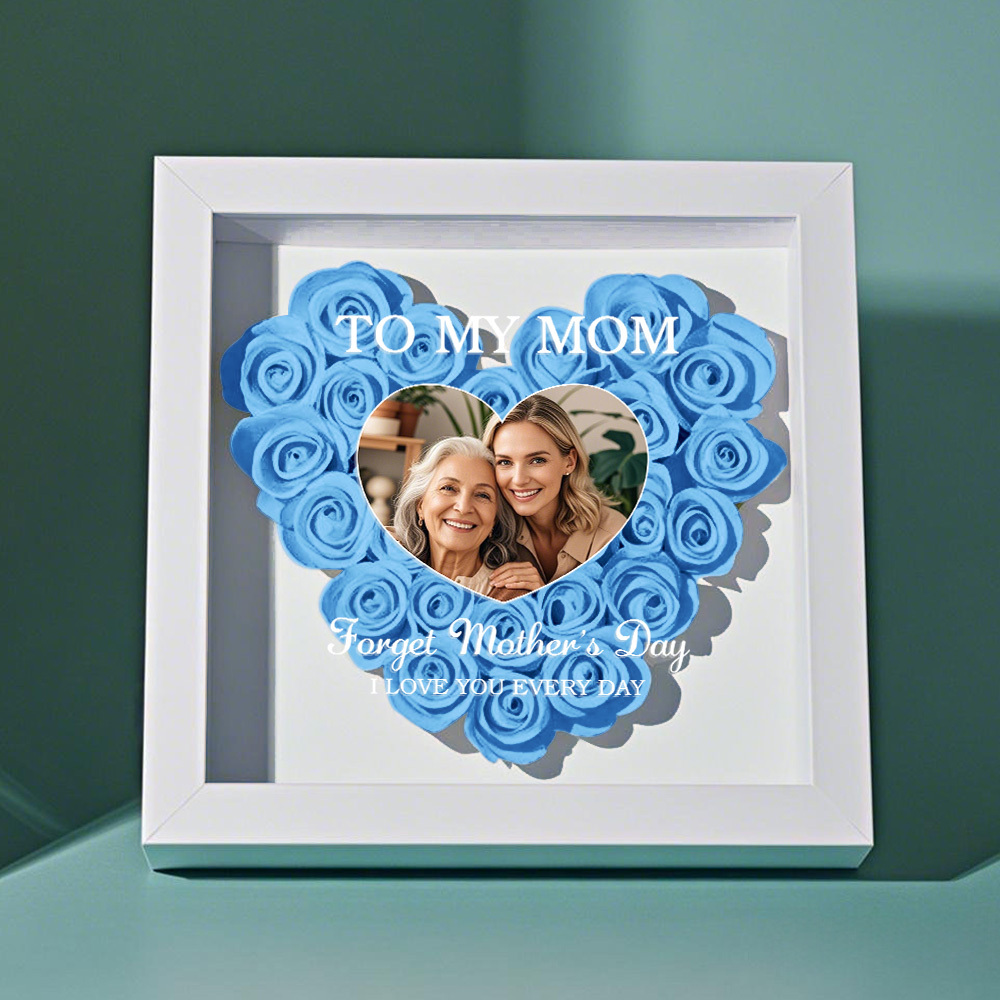 Mom Gift I Love You Every Day - Personalized Flower Shadow Box