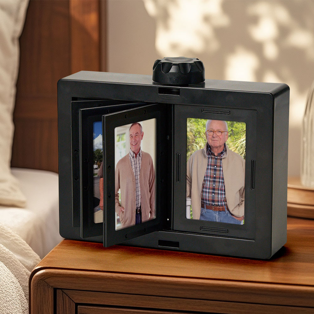 Personalized Rotating Photo Frame Carousel Custom Photo Desktop Photo Reel Flip & Spin Photo Box 2025 Christmas Gifts - Get Photo Blanket
