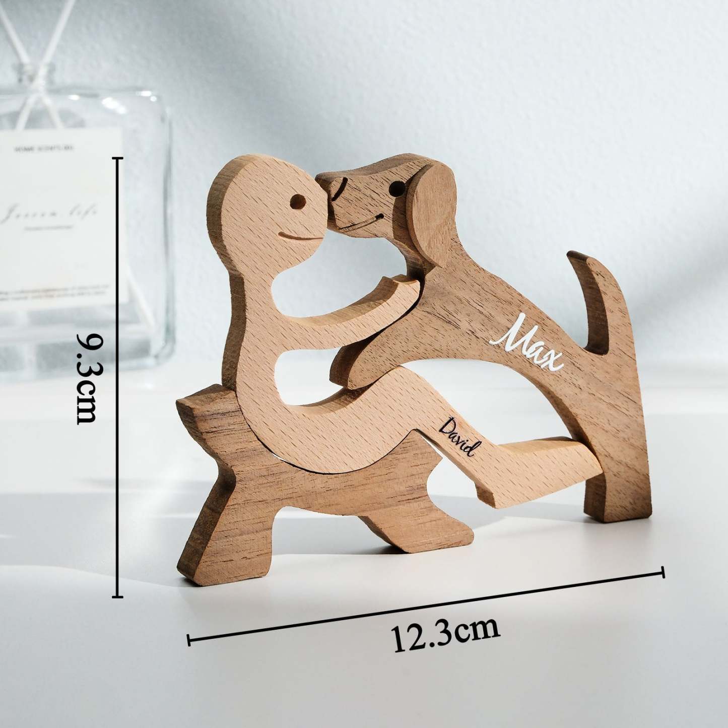 Custom Name Wooden Pet Carving Blocks Table Decor Gifts for Pet Lover - Get Photo Blanket