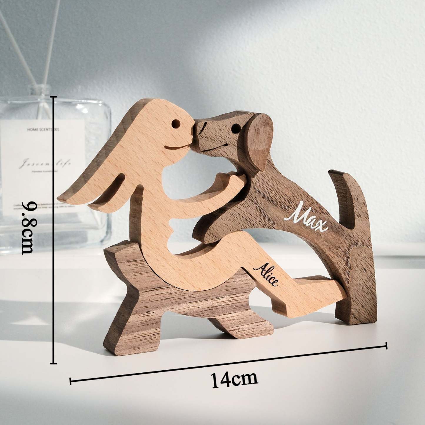 Custom Name Wooden Pet Carving Blocks Table Decor Gifts for Pet Lover - Get Photo Blanket