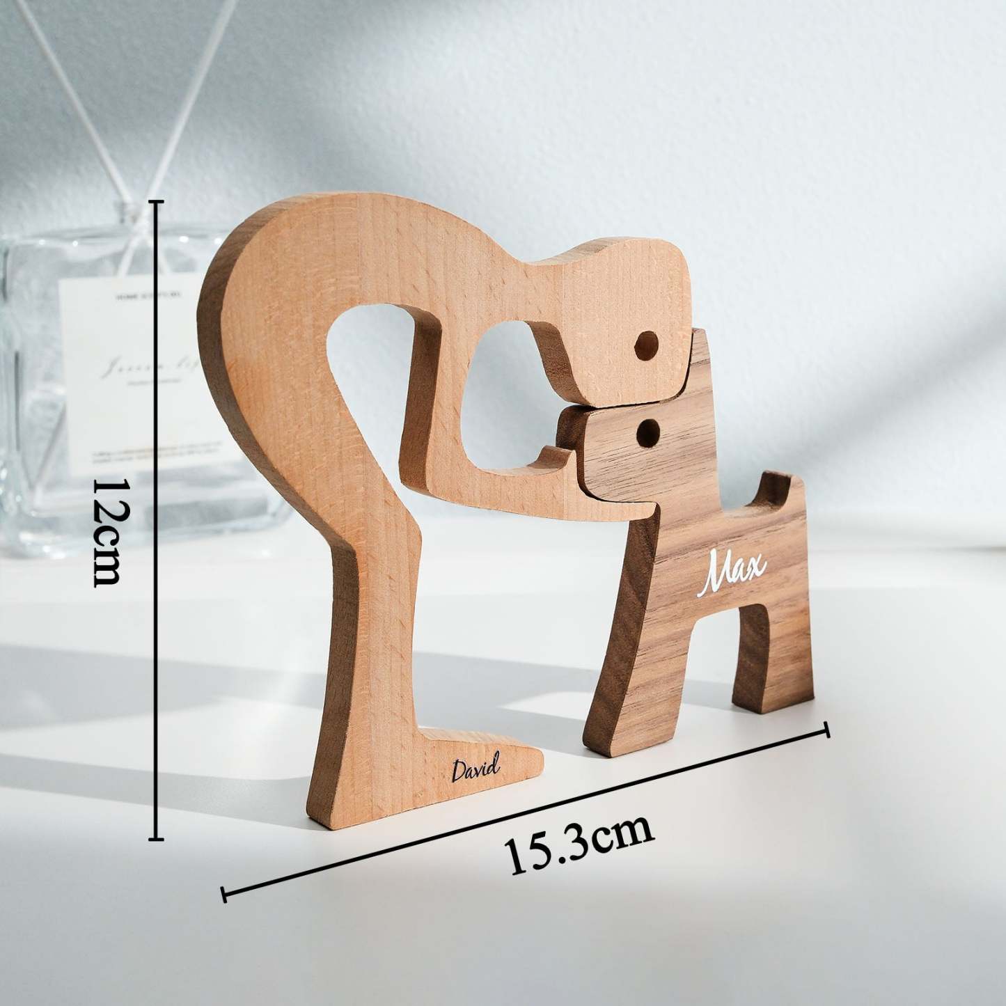 Custom Name Wooden Pet Carving Blocks Table Decor Gifts for Pet Lover - Get Photo Blanket