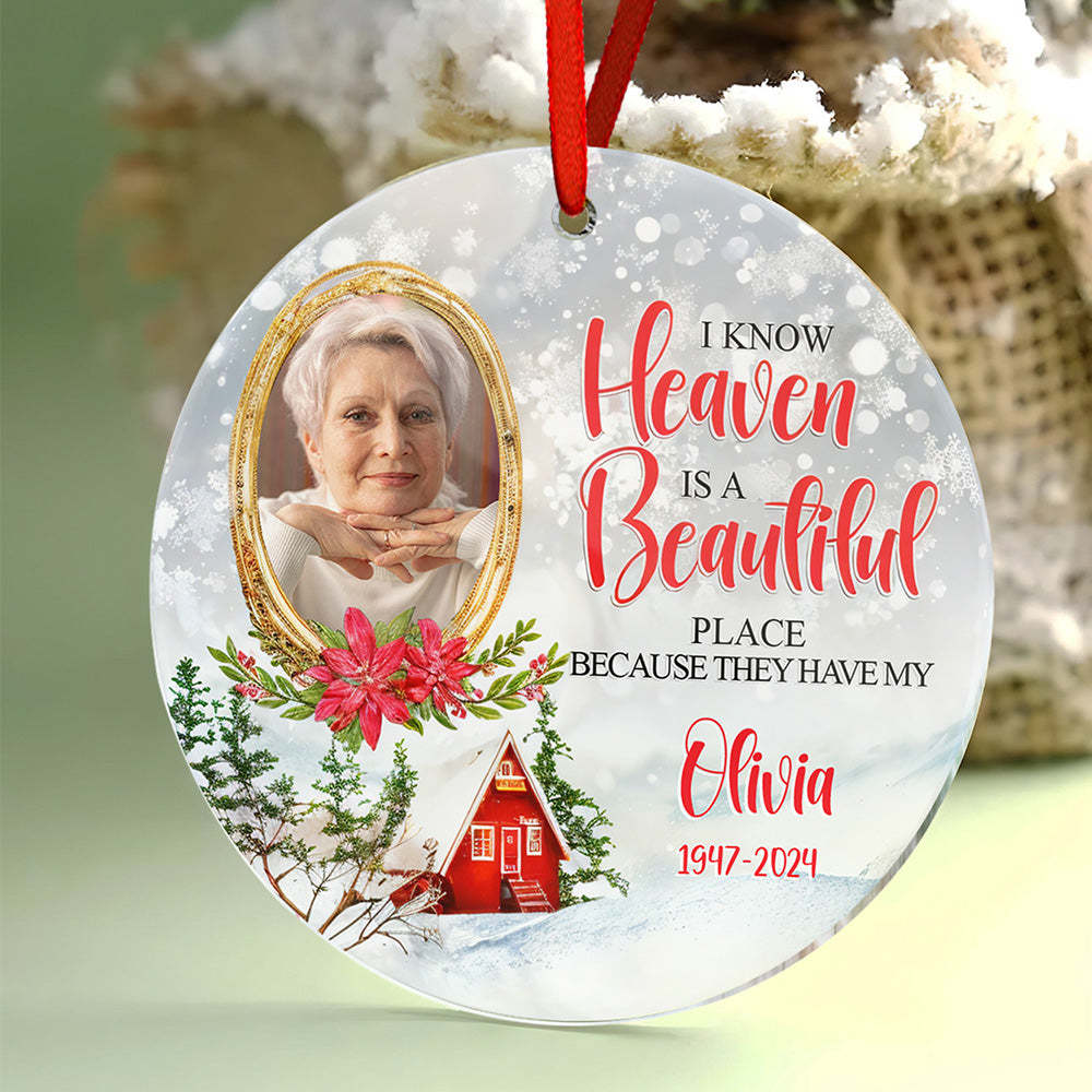 Personalized Memorial Ornament Christmas Photo Ornament for Christmas Gift - Get Photo Blanket