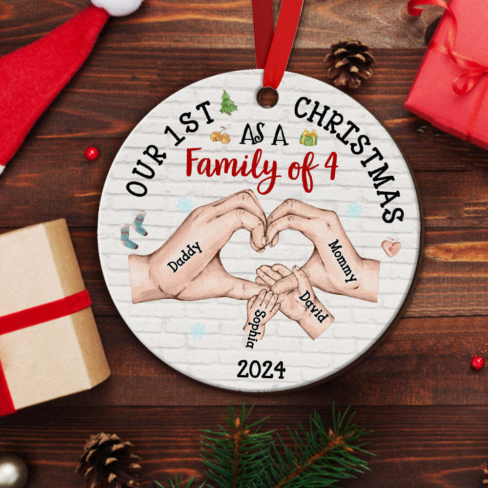 Personalized Baby's First Christmas As A Family Ornament Christmas Tree Decoration for Christmas Gifts - Get Photo Blanket