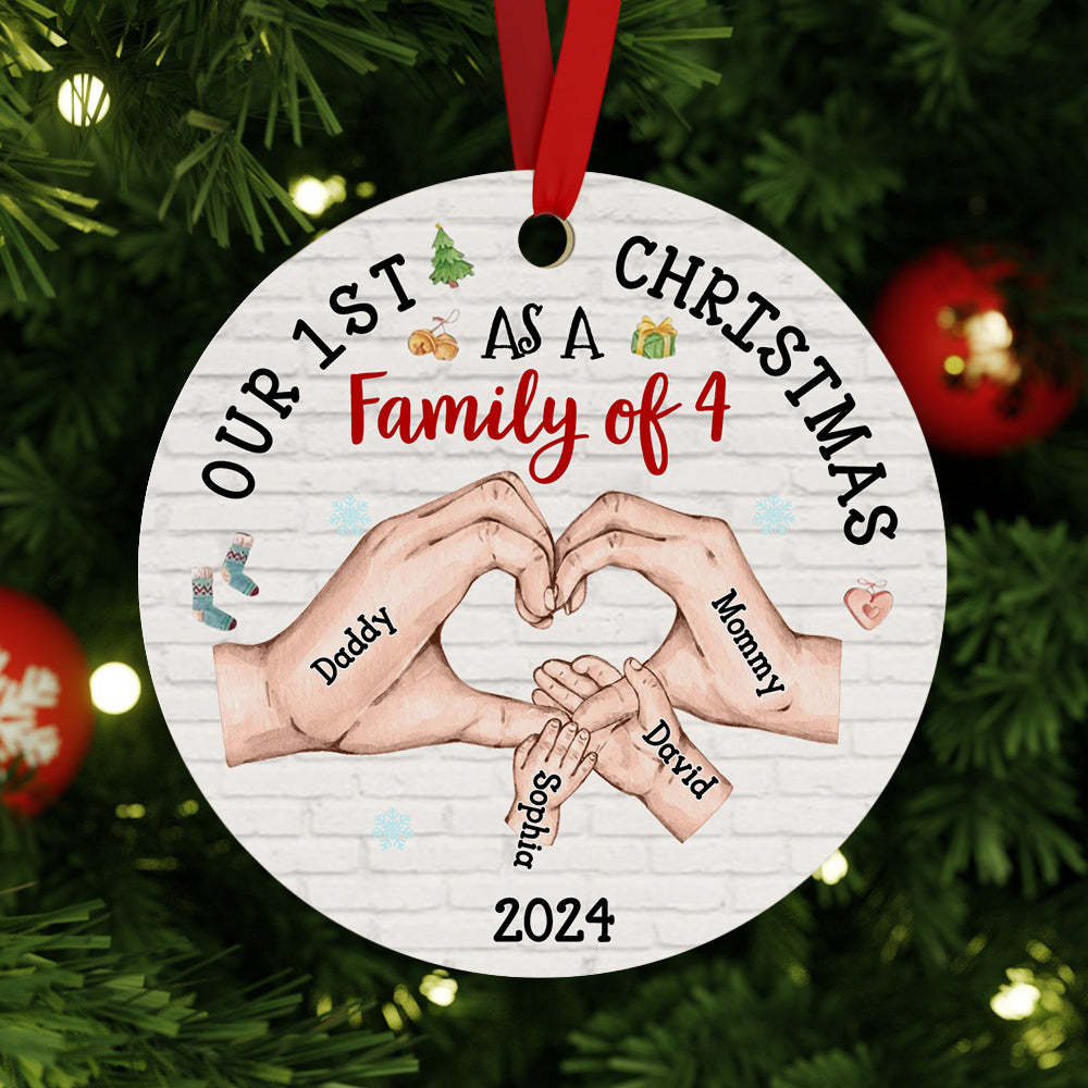 Personalized Baby's First Christmas As A Family Ornament Christmas Tree Decoration for Christmas Gifts - Get Photo Blanket