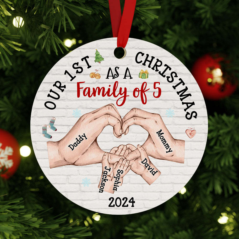 Personalized Baby's First Christmas As A Family Ornament Christmas Tree Decoration for Christmas Gifts - Get Photo Blanket
