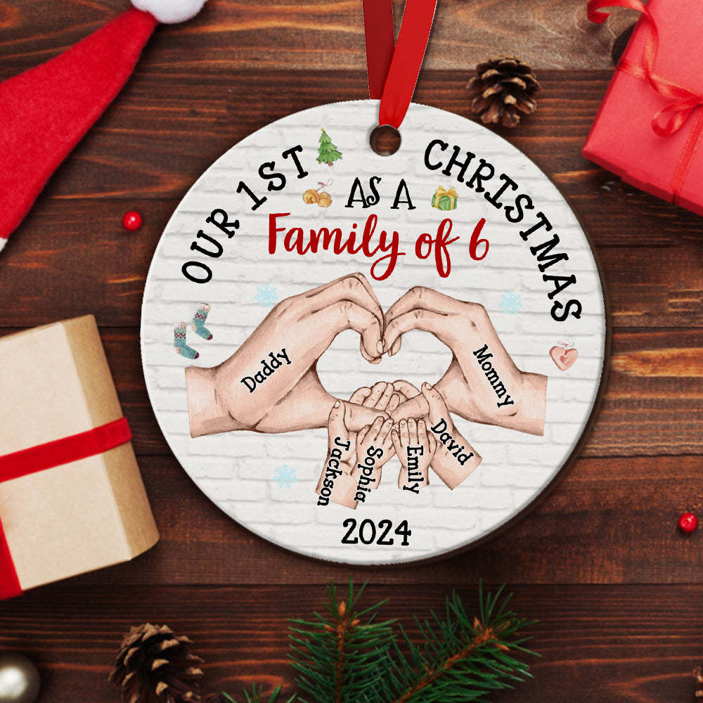 Personalized Baby's First Christmas As A Family Ornament Christmas Tree Decoration for Christmas Gifts - Get Photo Blanket