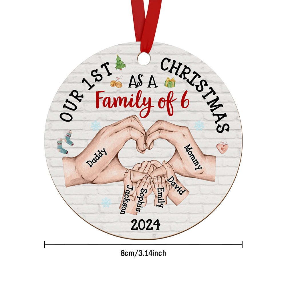 Personalized Baby's First Christmas As A Family Ornament Christmas Tree Decoration for Christmas Gifts - Get Photo Blanket