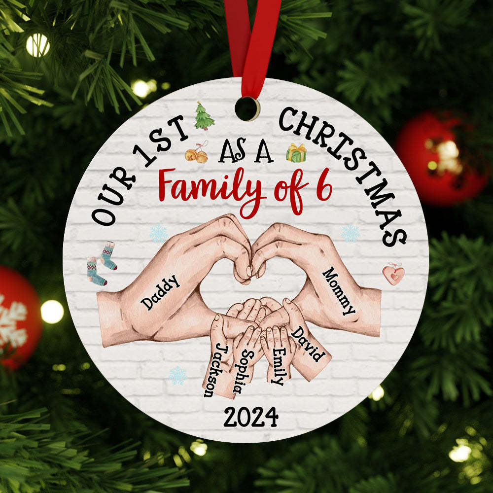 Personalized Baby's First Christmas As A Family Ornament Christmas Tree Decoration for Christmas Gifts - Get Photo Blanket
