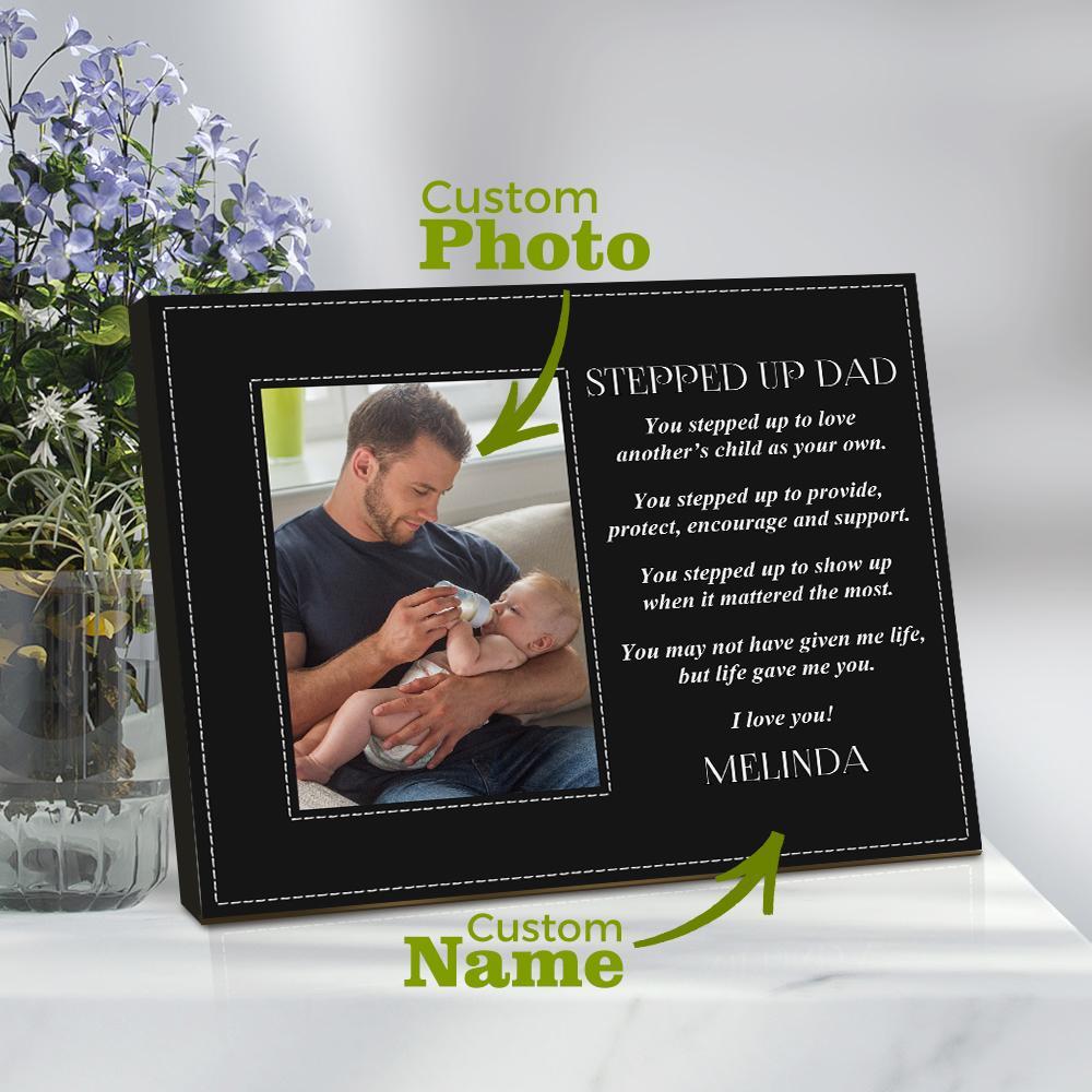 Personalised Stepped Up Dad Picture Frame Father's Day Gift for Dad - photomoonlampuk