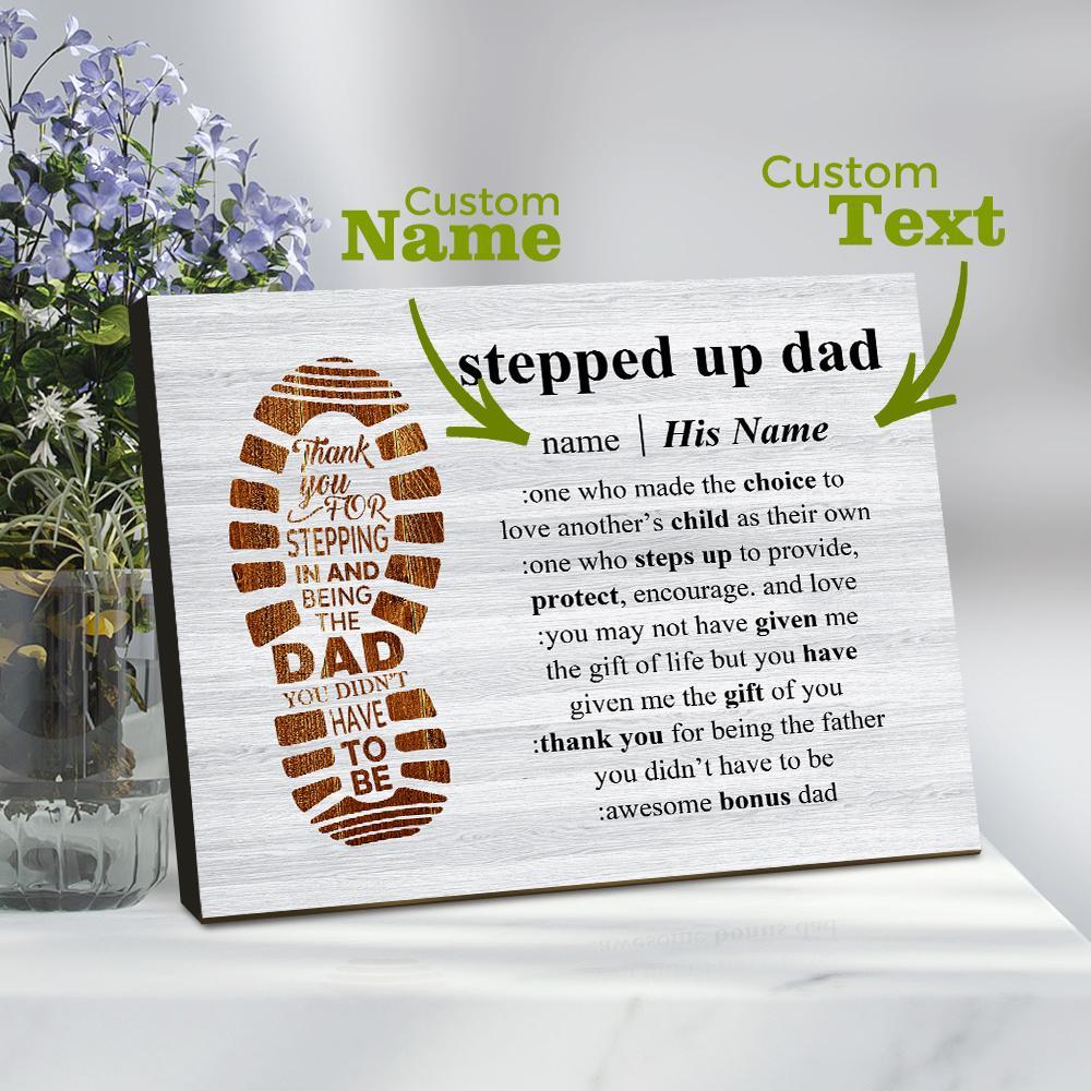 Custom Stepped Up Dad Frame Father's Day Gift for Dad - photomoonlampuk
