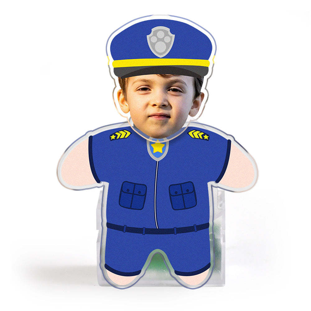 Custom Face Police Shaking Head Ornament Personalized Car Dashboard Decoration Home Desktop Ornament - Get Photo Blanket