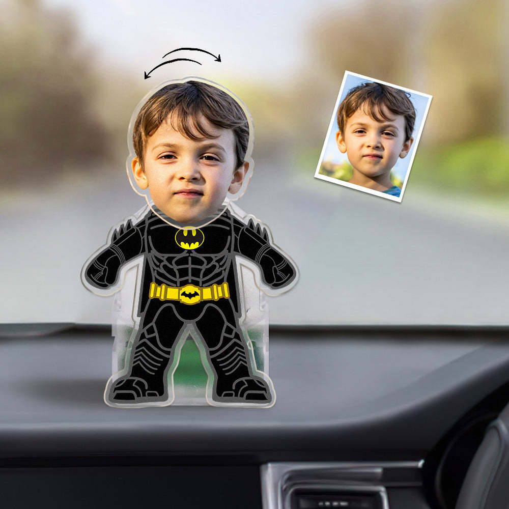 Custom Face Batman Shaking Head Ornament Personalized Car Dashboard Decoration Home Desktop Ornament - Get Photo Blanket