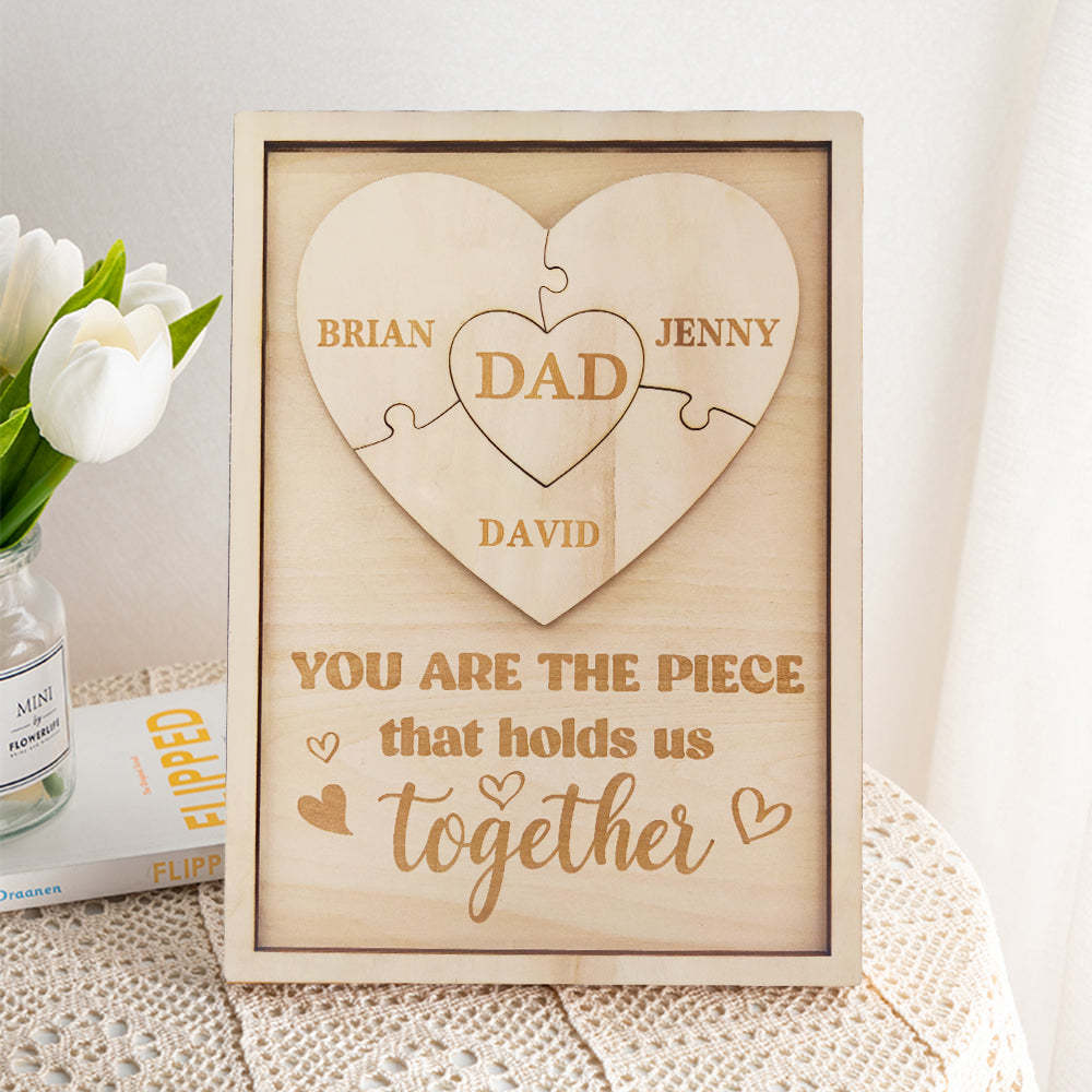 Personalized Dad Puzzle Sign You Are the Piece That Holds Us Together Gifts for Dad - Get Photo Blanket