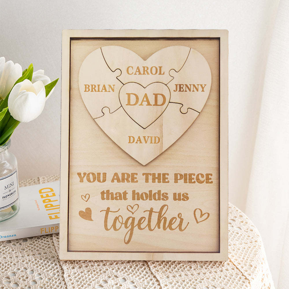 Personalized Dad Puzzle Sign You Are the Piece That Holds Us Together Gifts for Dad - Get Photo Blanket