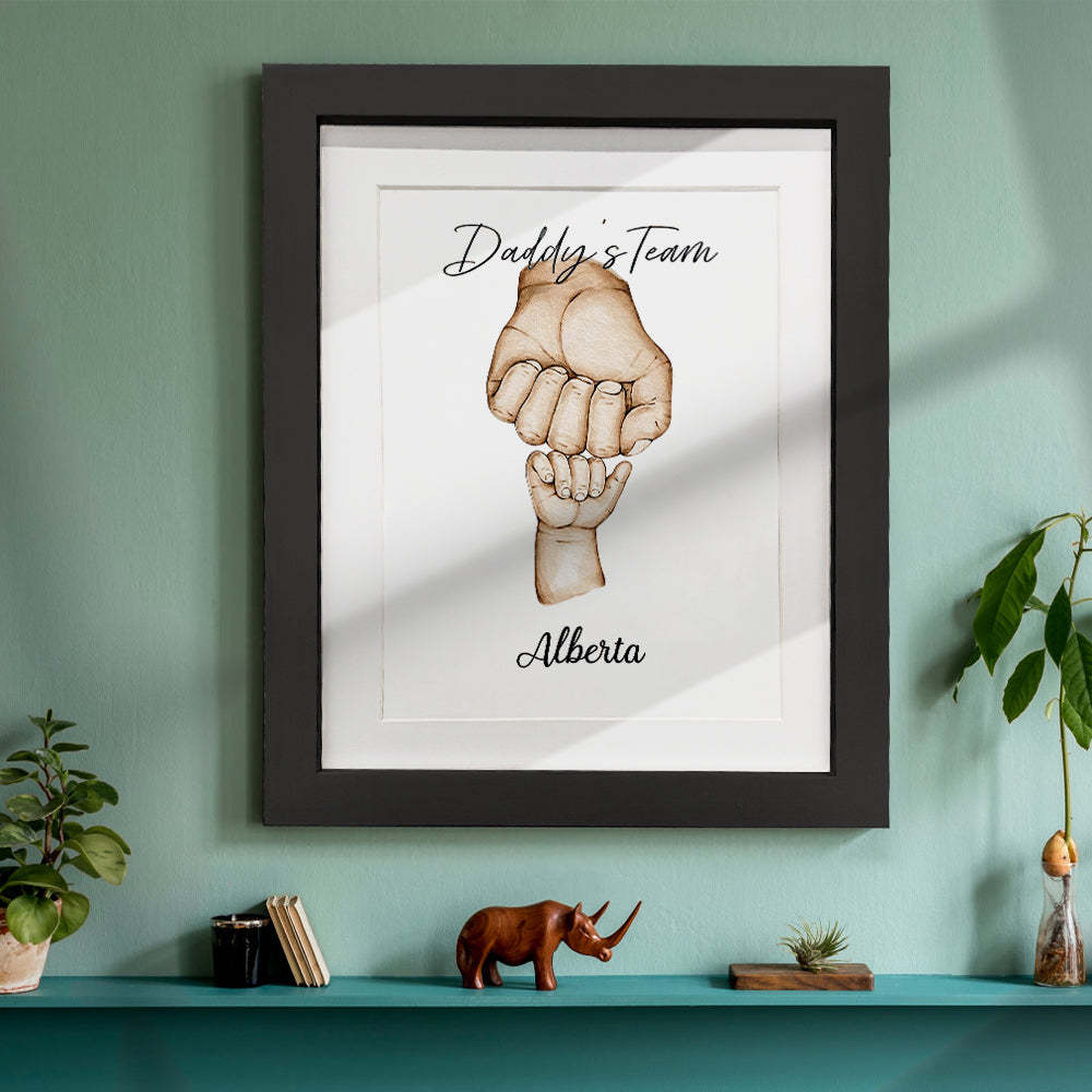 Personalized Fist Bump Frame Custom Father's Day Picture Frame Gift for Daddy - Get Photo Blanket