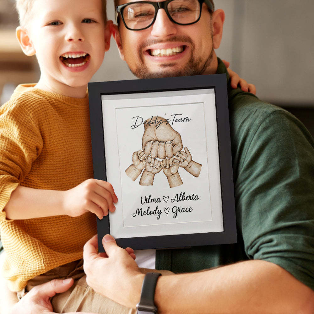 Personalized Fist Bump Frame Custom Father's Day Picture Frame Gift for Daddy - Get Photo Blanket