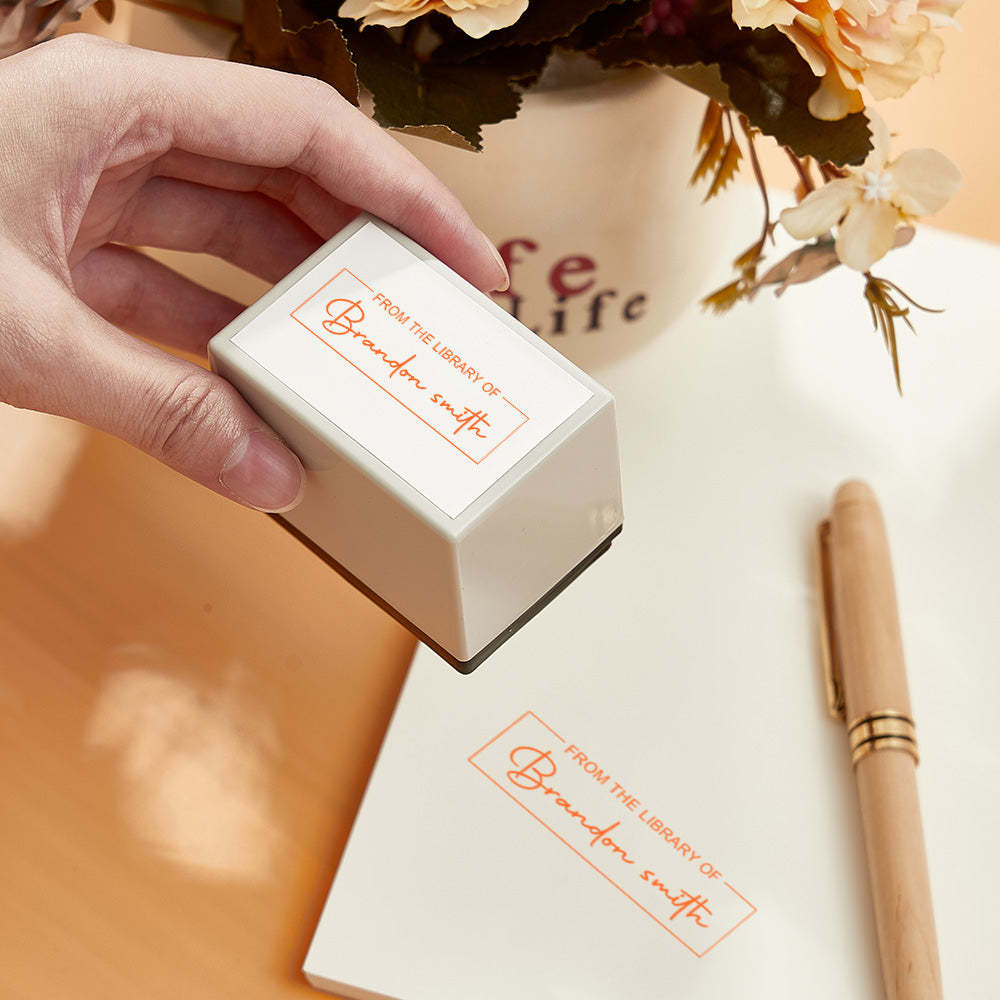 Custom Teacher Stamp Personalized From the Library of Book Stamp Gifts for Teacher - Get Photo Blanket