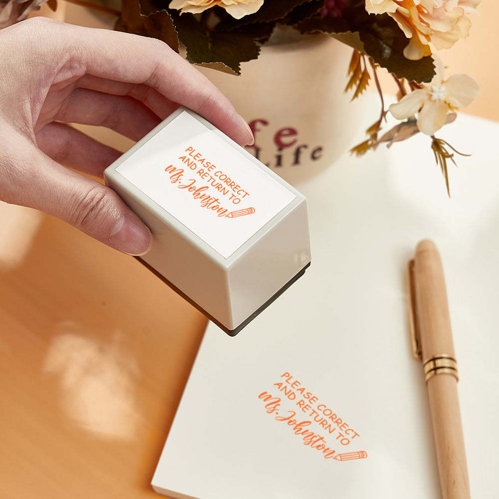 Custom Teacher Stamp Personalized Grading Classroom Stamp Gifts for Teacher - Get Photo Blanket