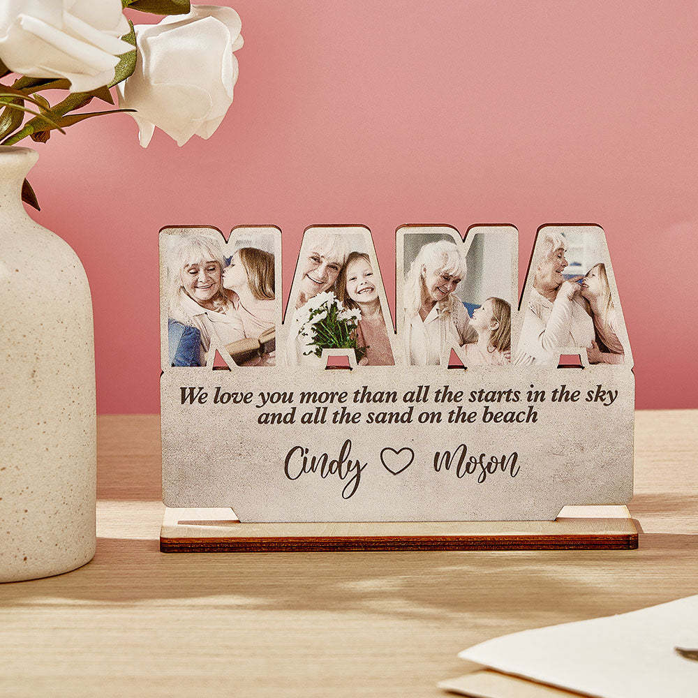 Personalized Nana Wooden Plaque Custom Photo Plaque Home Ornament Gift for Grandma - Get Photo Blanket