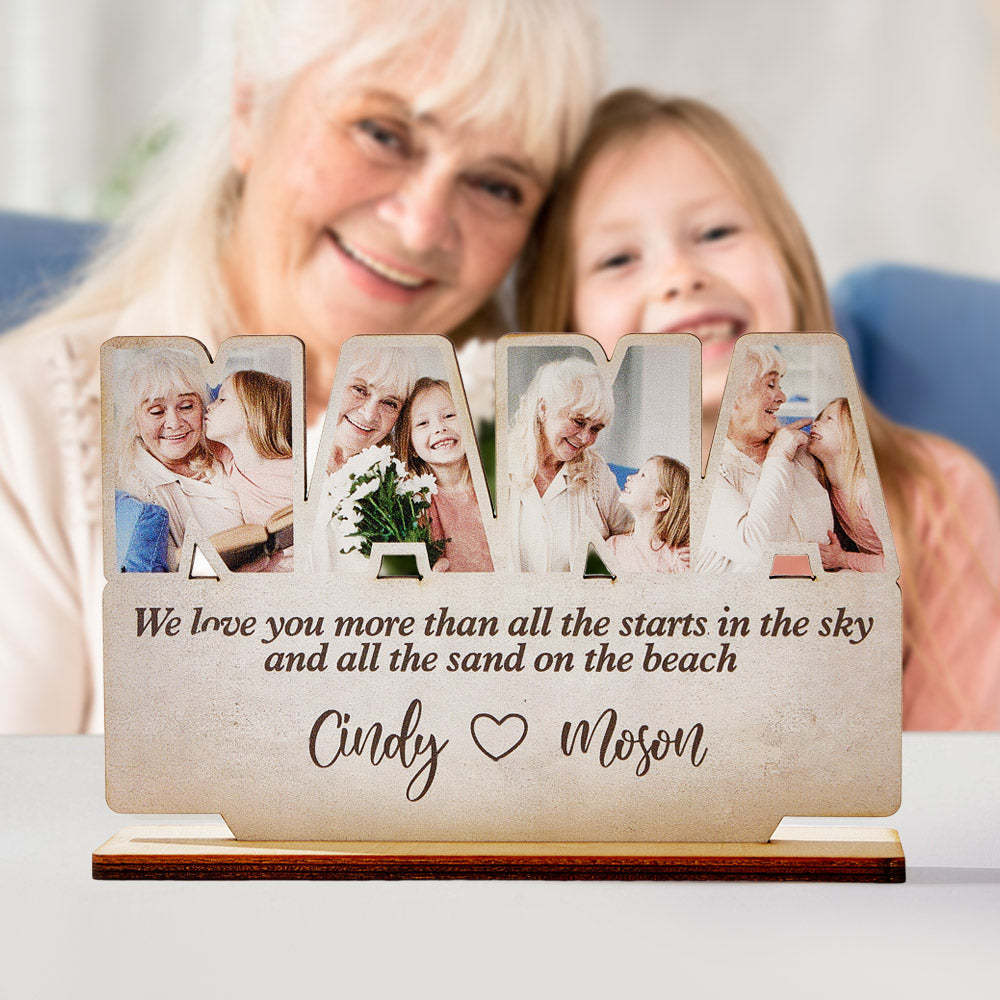 Personalized Nana Wooden Plaque Custom Photo Plaque Home Ornament Gift for Grandma - Get Photo Blanket