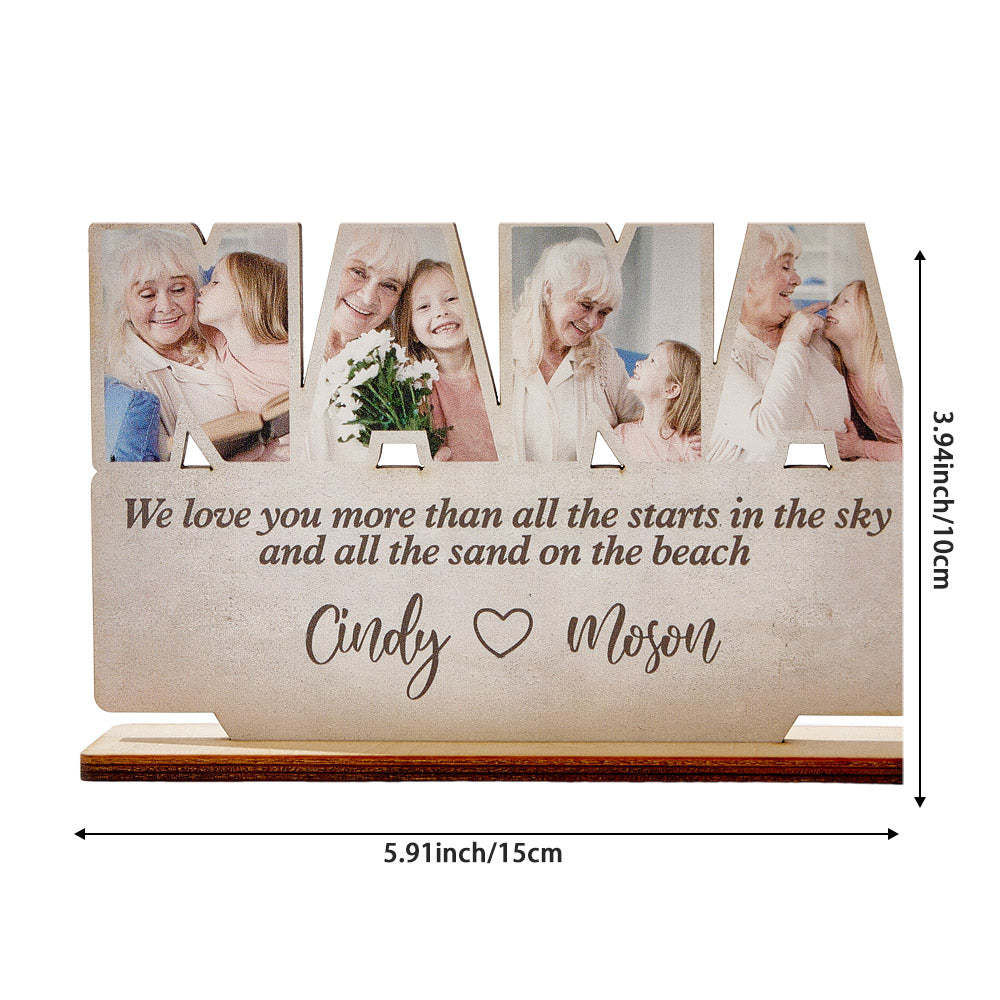 Personalized Nana Wooden Plaque Custom Photo Plaque Home Ornament Gift for Grandma - Get Photo Blanket