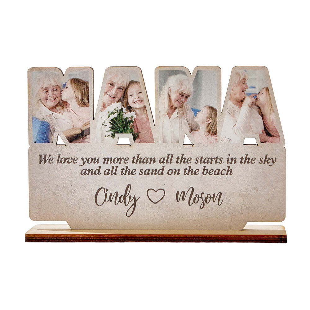 Personalized Nana Wooden Plaque Custom Photo Plaque Home Ornament Gift for Grandma - Get Photo Blanket