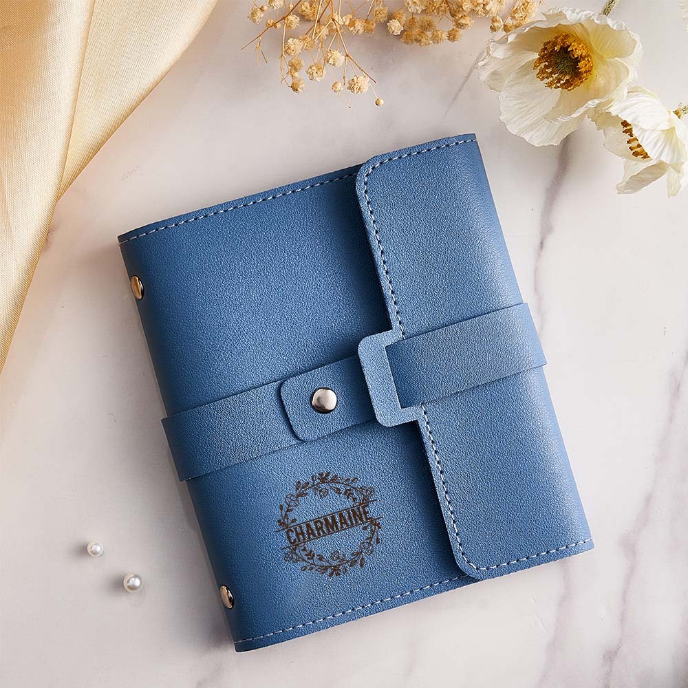 Custom Engraved Earring Storage Bag Multifunctional Personalized Travel Jewelry Organizer Gift for Her - Get Photo Blanket